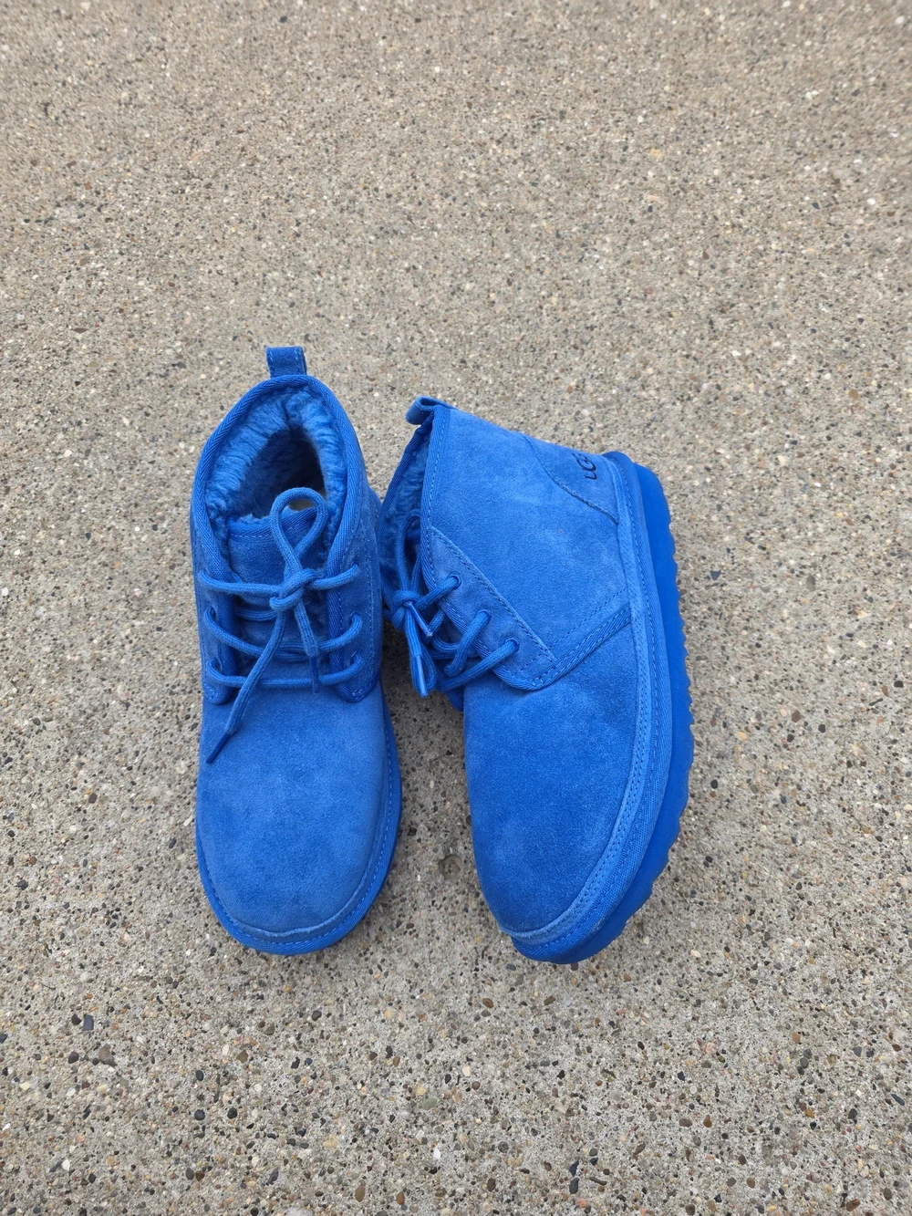 UGG Suede Lace-Up Boots in Bright Blue Big Girls 5